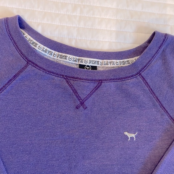 VS PINK Pullover Sweatshirt in Purple with Silver & Pink Detailing - Size S - Picture 3 of 5